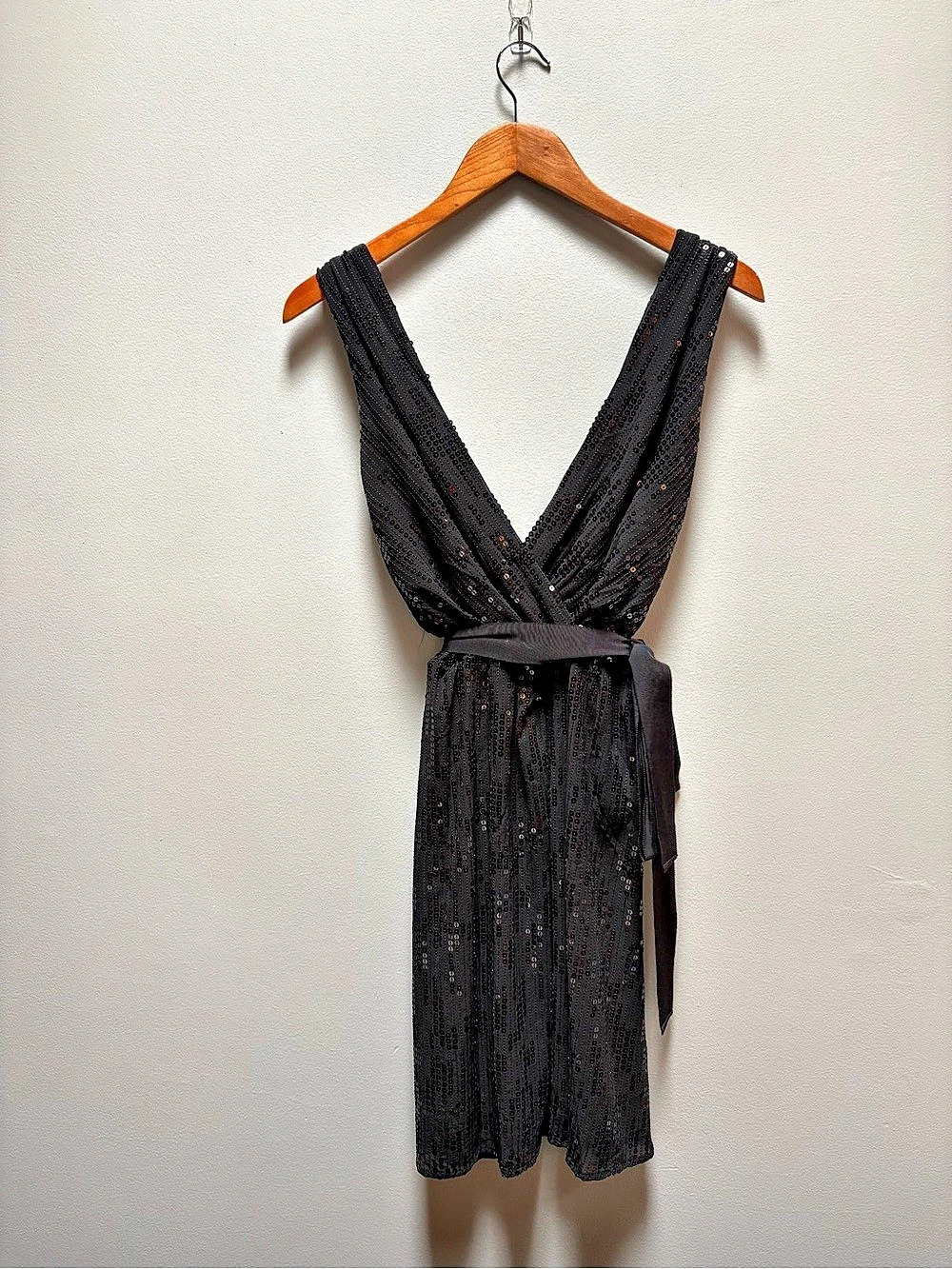 NWOT Express Black Sequin Midi Dress Size S